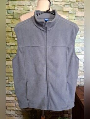 RWW Real Work Wear Men's Full Zip Fleece Vest Gray XL Core Layering Gorpcore